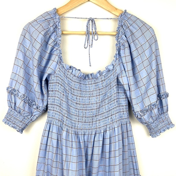 Hill House Nelsi Nap Dress in Diana Blue Check - Picture 10 of 13